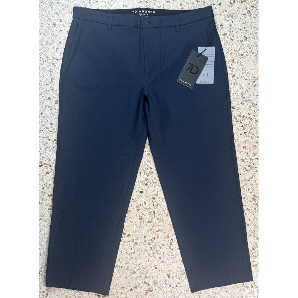 7 Diamonds Infinity Athletic Fit Men's Side Zipper Pockets Blue Pants Size 34x30